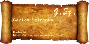 Gerics Szironka névjegykártya